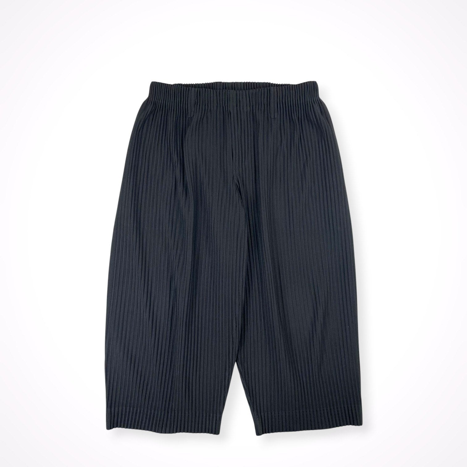 HOMME PLISSE ISSEY MIYAKE / 23年 7分丈プリーツワイドパンツ ブラック SIZE：3