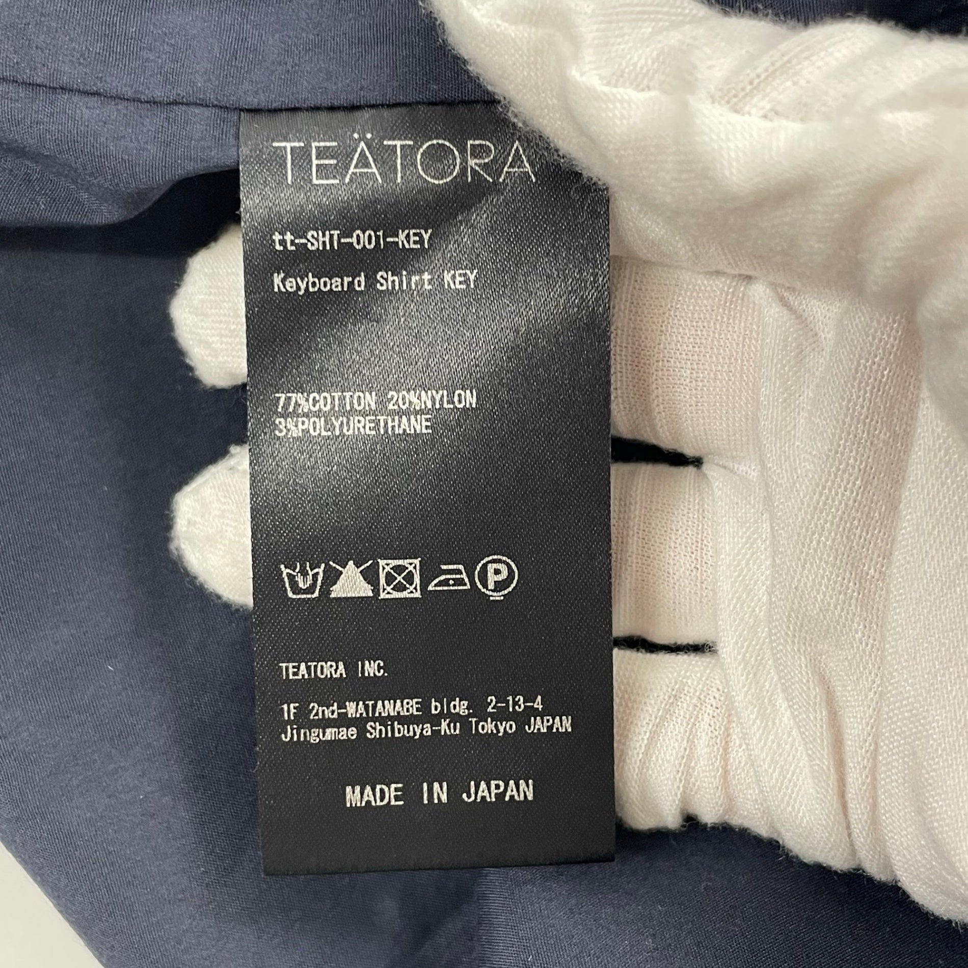 TEATORA / Keybord Shirt KEY 参考定価：34,000+tax SIZE:2