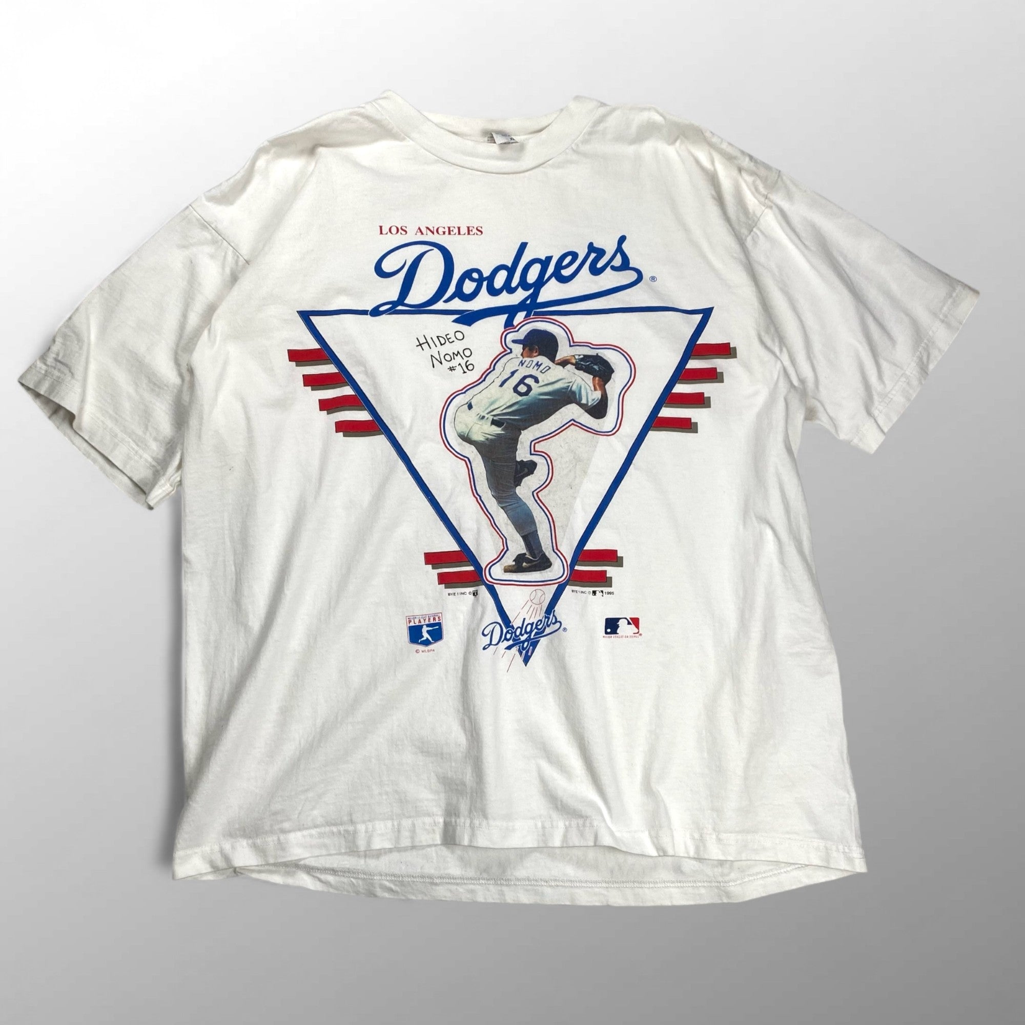 95年 VINTAGE ヴィンテージ / 「野茂英雄」 TORNADO NOMO TEE Dodgers ドジャース ホワイト SIZE：XL