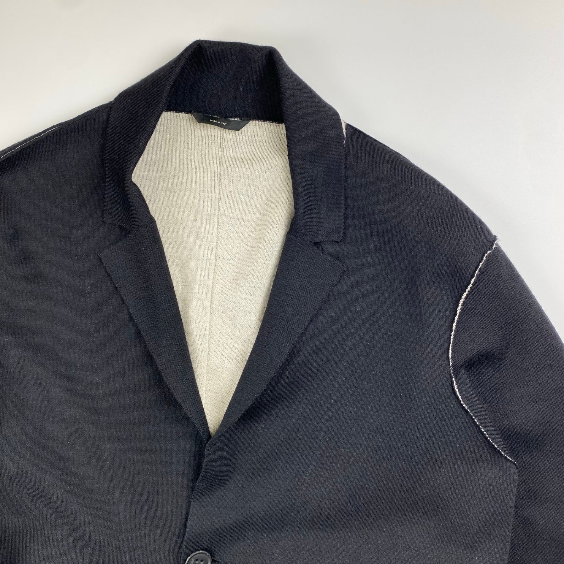 FENDI フェンディ / ニット バイカラー ジャガード ジャケット MADE IN ITALY SIZE:48（L程度）