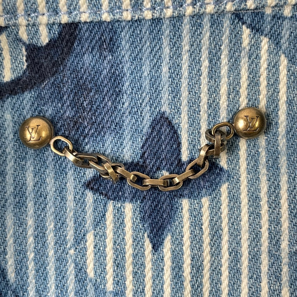 LOUIS VUITTON / 21SS ストライプモノグラムワーク デニムジャケット ヴァージルアブロー SIZE:XL