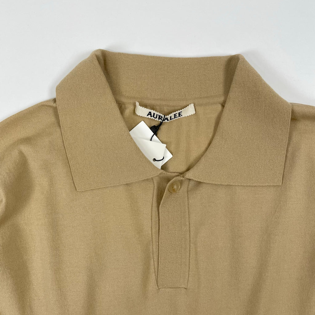 AURALEE / Super High Gauge Cotton knit Short Sleeve polo 未使用品 参考定価：32,000+tax SIZE:3