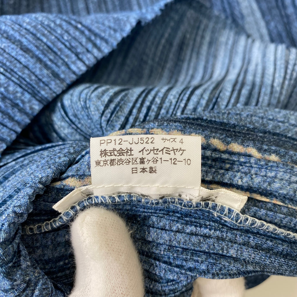 PLEATS PLEASE ISSEY MIYAKE プリーツプリーズ イッセイミヤケ パッチワーク デニム転写 プリーツ シャツ