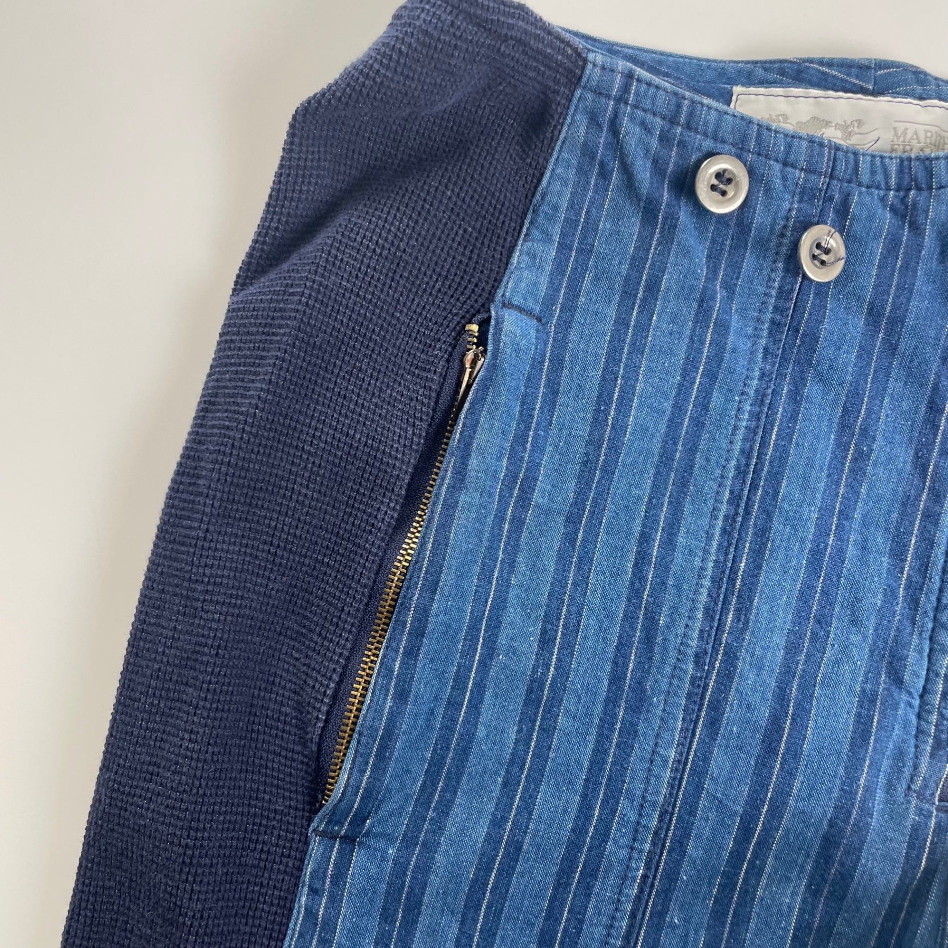 MARITHE + FRANCOIS GIRBAUD マリテフランソワジルボー / 80s VINTAGE 変形ギミックパンツ デニム×サーマル SIZE:36