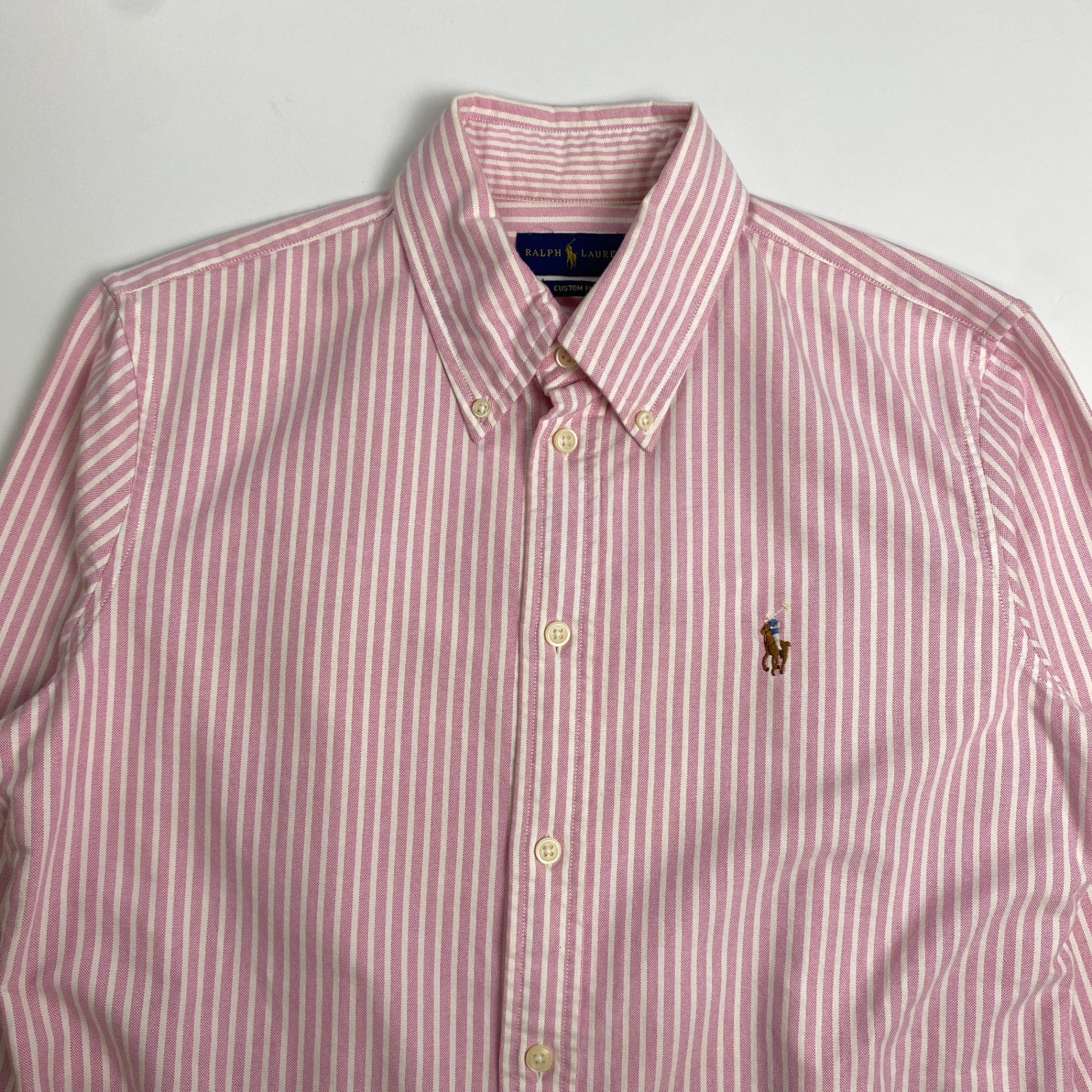 RALPH LAUREN ラルフローレン / ボタンダウン ストライプシャツ 現行タグ 参考定価：20,000程度 SIZE：M