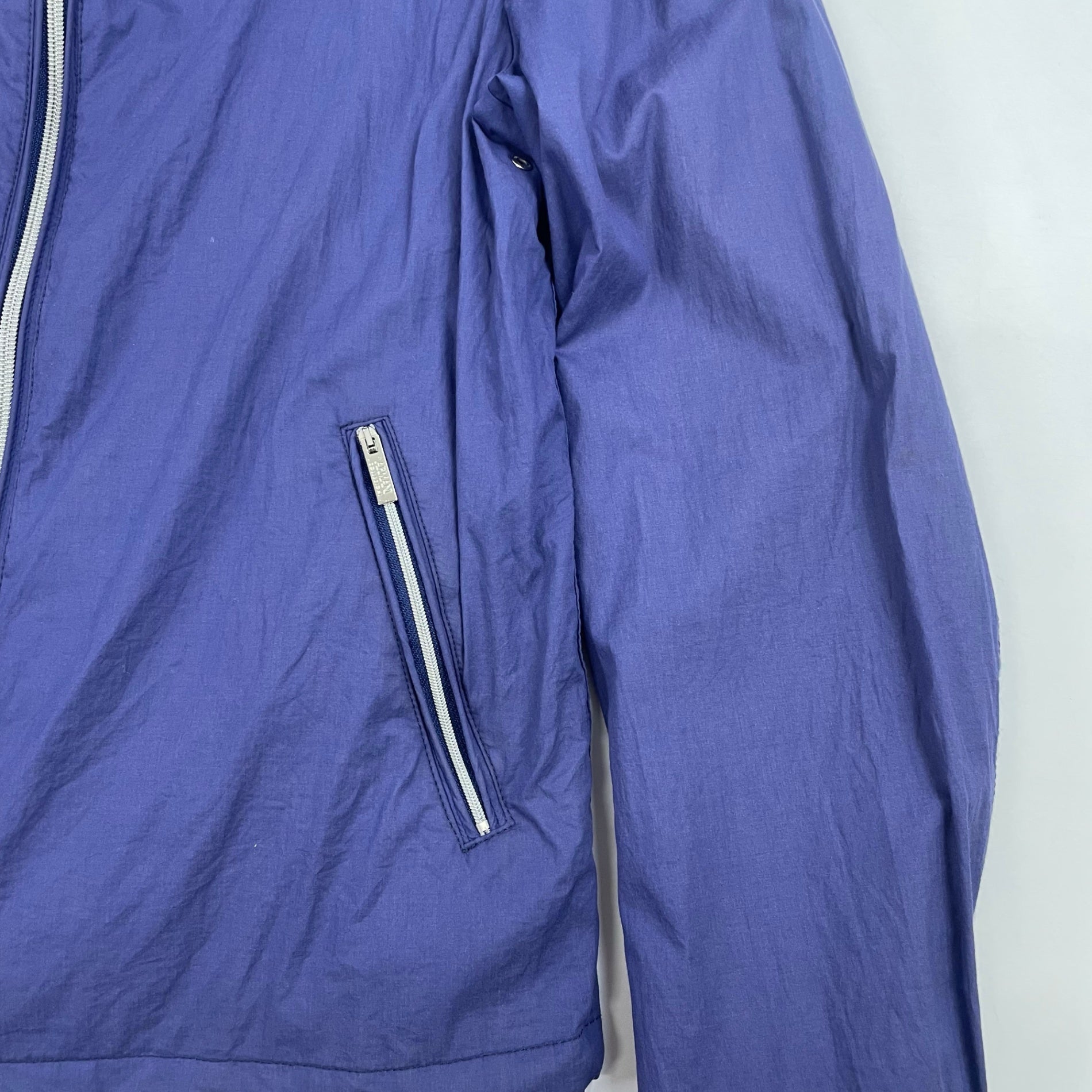 ARMANI COLLEZIONI アルマーニ コレツィオーニ / コットンフーディジャケット ブルー×ホワイト SIZE:46