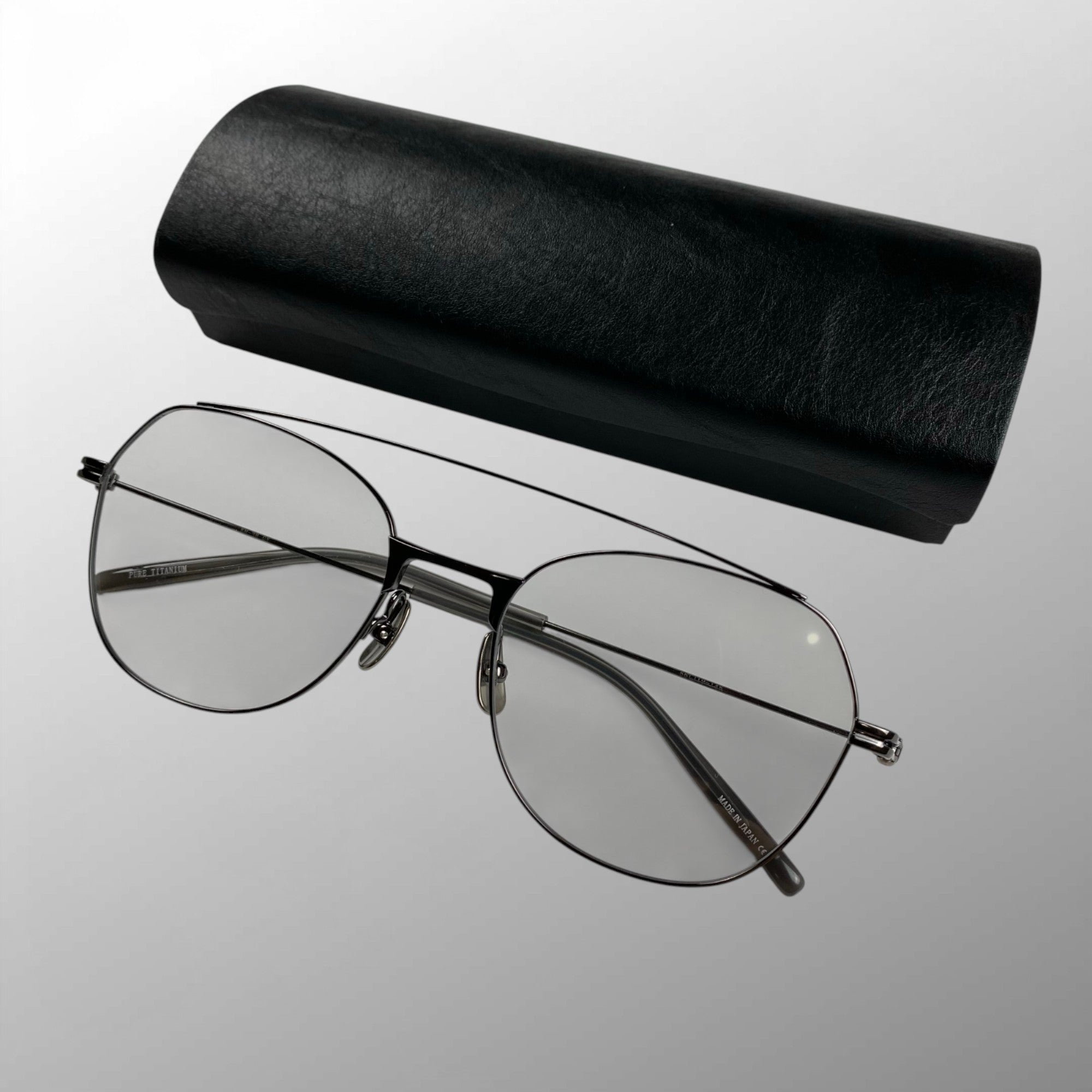 【美品】 金子眼鏡 / PURE TITANIUM ダブルブリッジ  KM-38 GY 参考定価：50,000程度