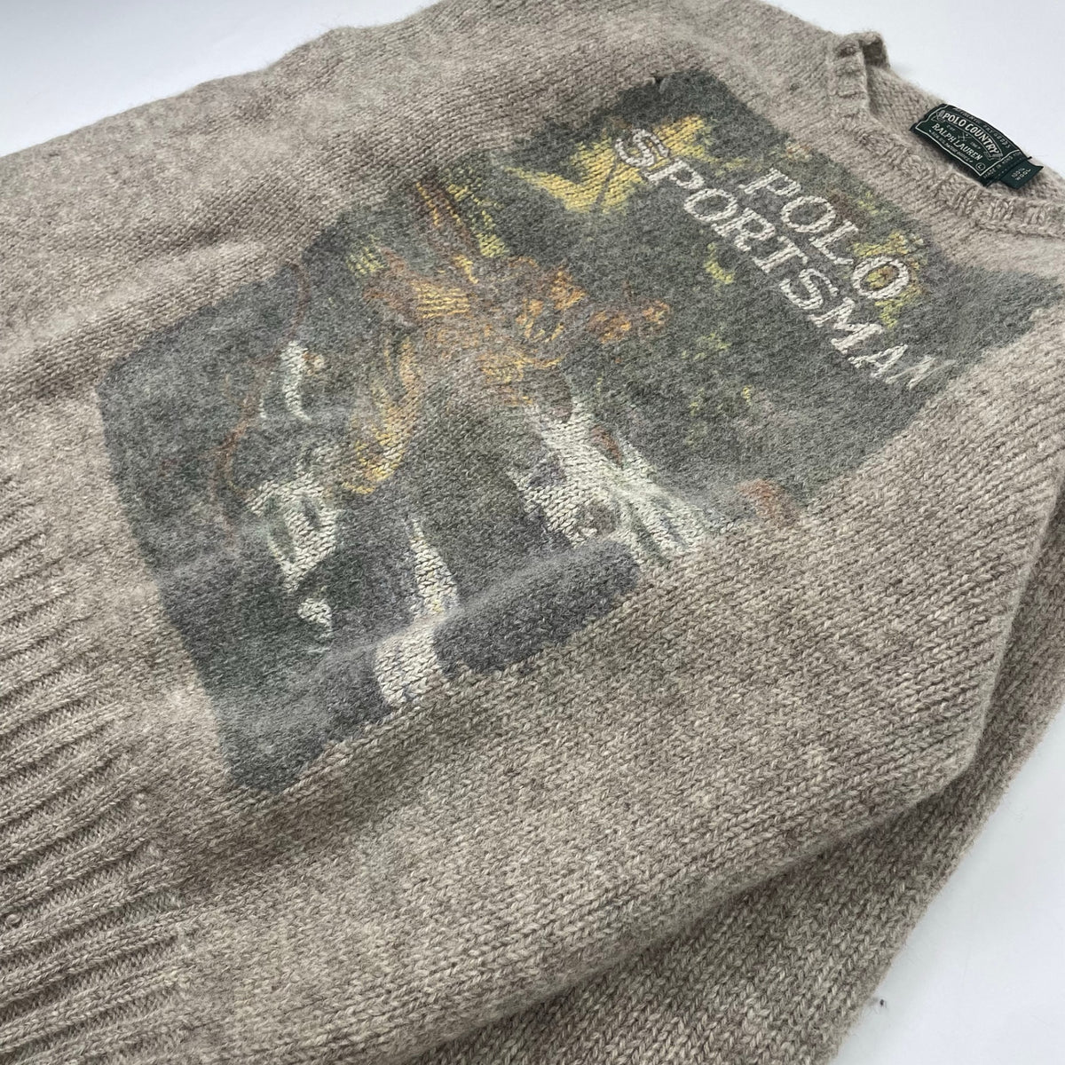 POLO COUNTRY / VINTAGE ルアーマンプリントニット 当時物 SIZE:L