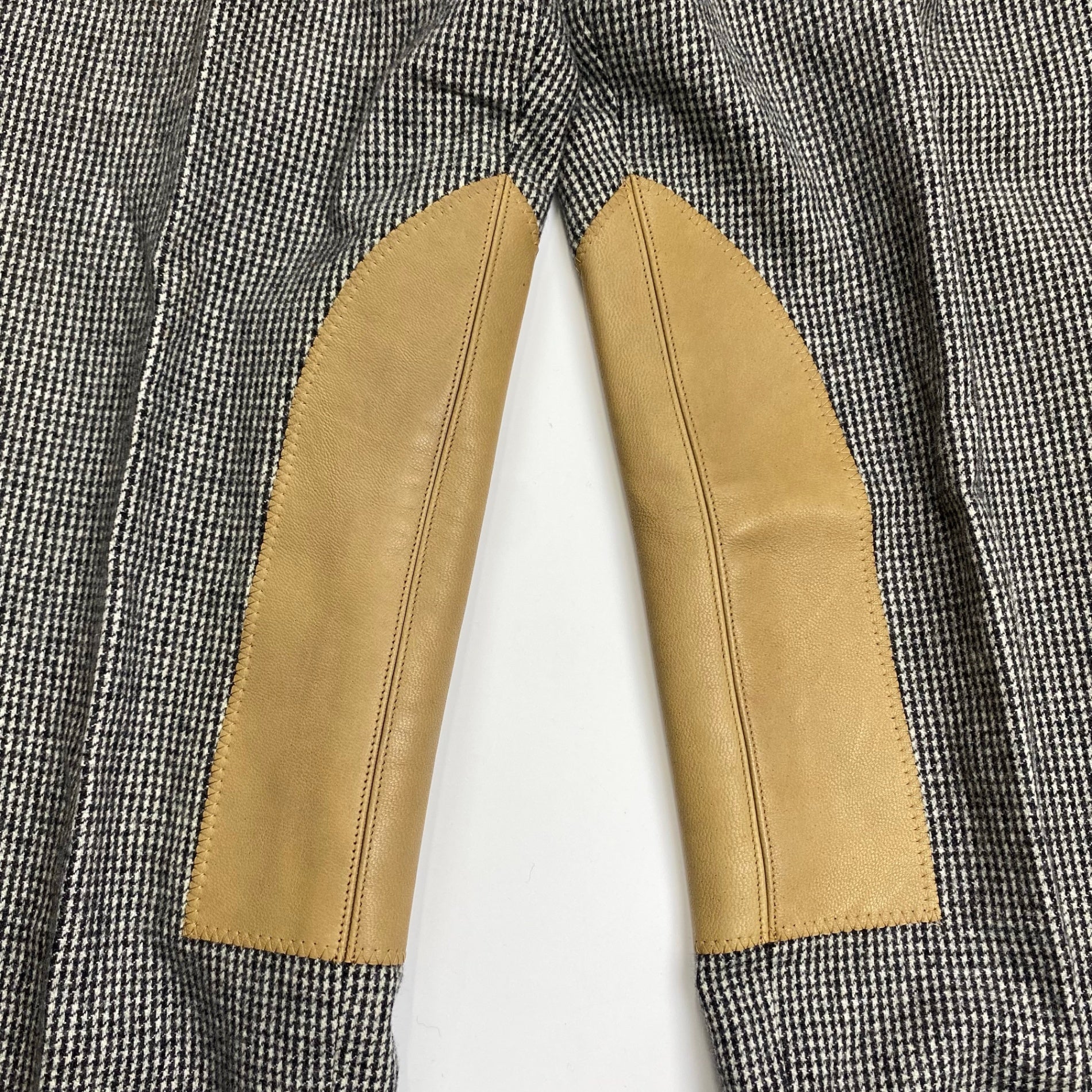 14AW kolor カラー / レザー切替 スラックス ハウンドトゥース グレー SIZE：1