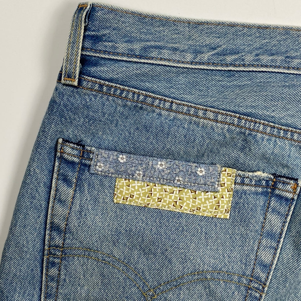 Levi's リーバイス / 150周年記念 もんぺ 刺し子 ハーフデニムパンツ パッチワーク SIZE:W36