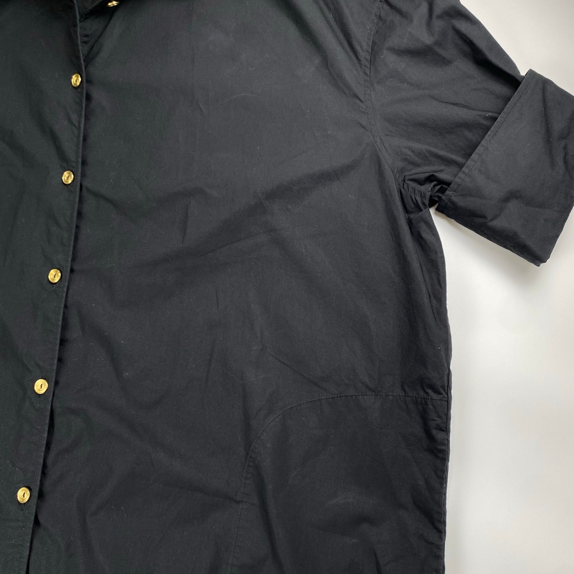 Acne Studios アクネ ストゥディオズ / ビッグシルエットシャツワンピース コットン100％ 金ボタン 参考定価：39,000+tax SIZE:34