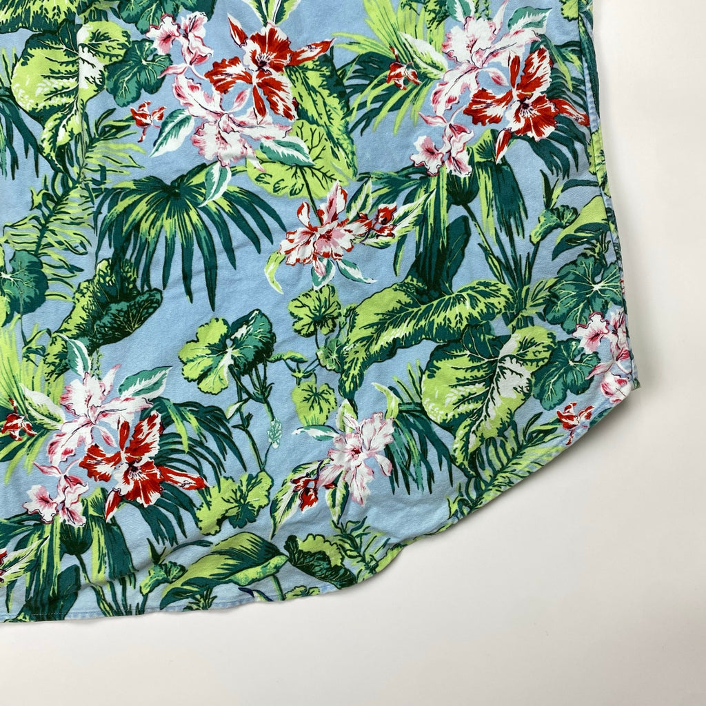 RALPH LAUREN ラルフローレン / ボタニカル アロハシャツ ボタンダウン コットン100％ SLIM FIT SIZE：XL