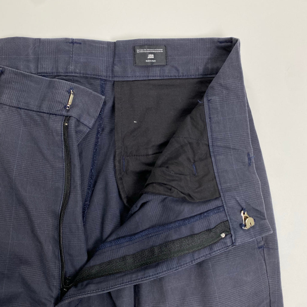 OPUS JAPAN オーパスジャパン / 1タックハイドチェックスラックス グレーネイビー カセドラル取扱い SIZE:L