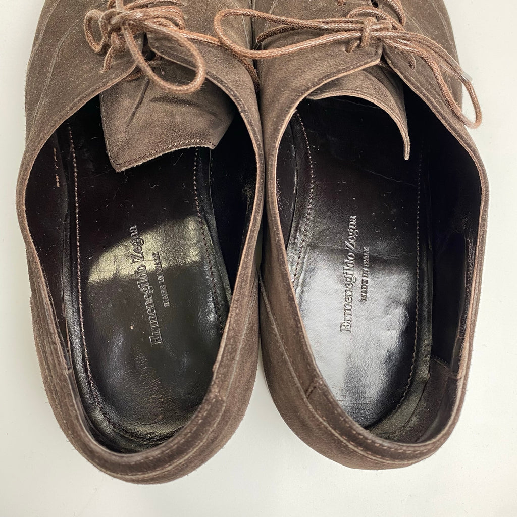 Ermenegildo Zegna エルメネジルド ゼニア / ヌバック レザーシューズ ダークブラウン 内羽根 SIZE:9 1/2