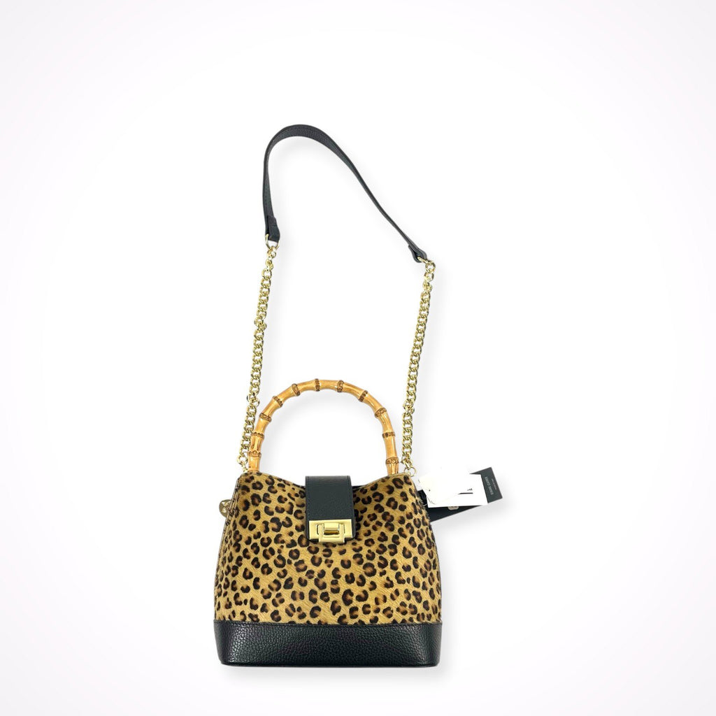 LAURA DI MAGGIO ローラ ディ マッジオ / ハラコ×レザーバンブーハンドルバッグ 未使用品 参考定価：33,000+tax