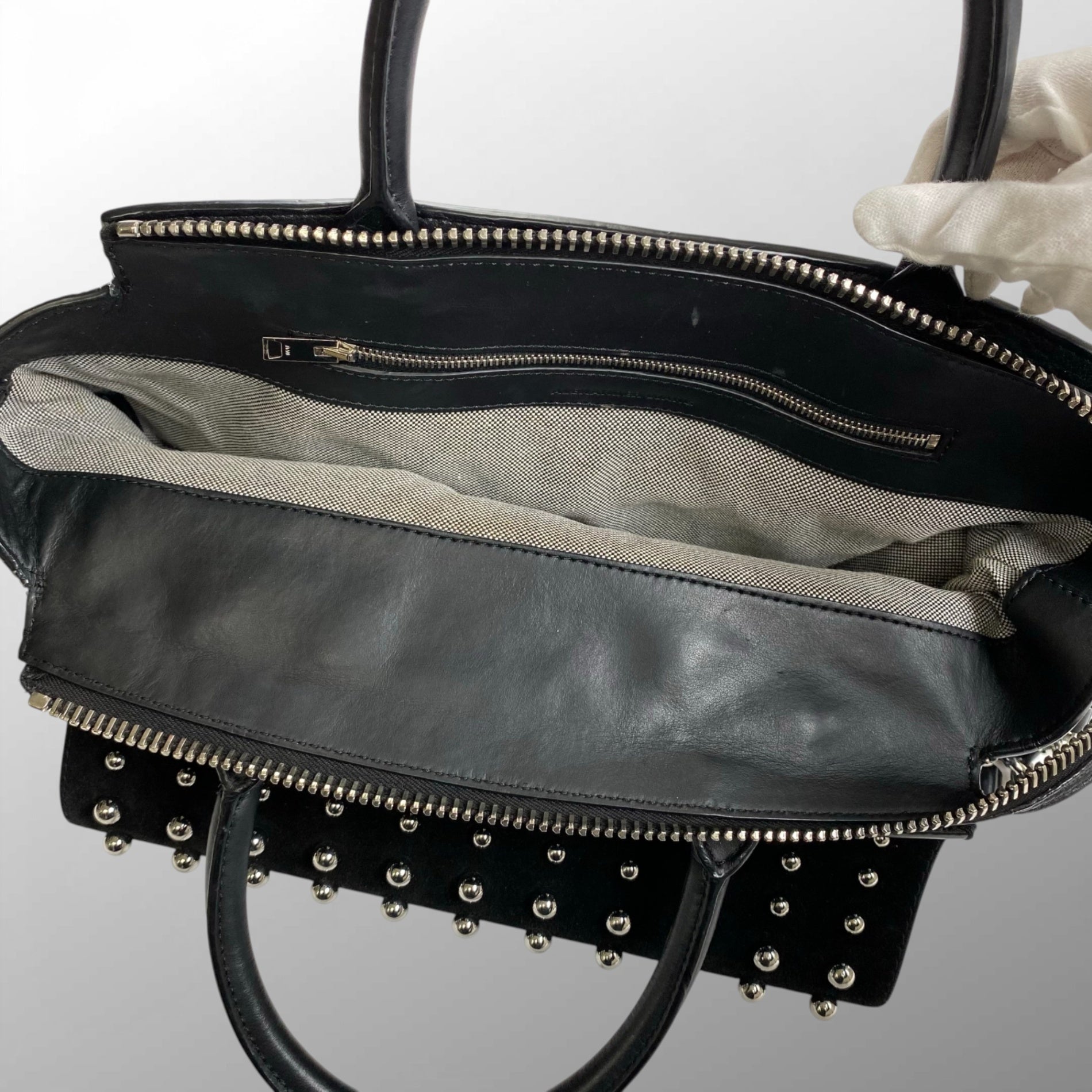 Alexander Wang アレキサンダーワン / フラップ ボールスタッズ レザー2WAY ショルダー バッグ ブラック シルバー