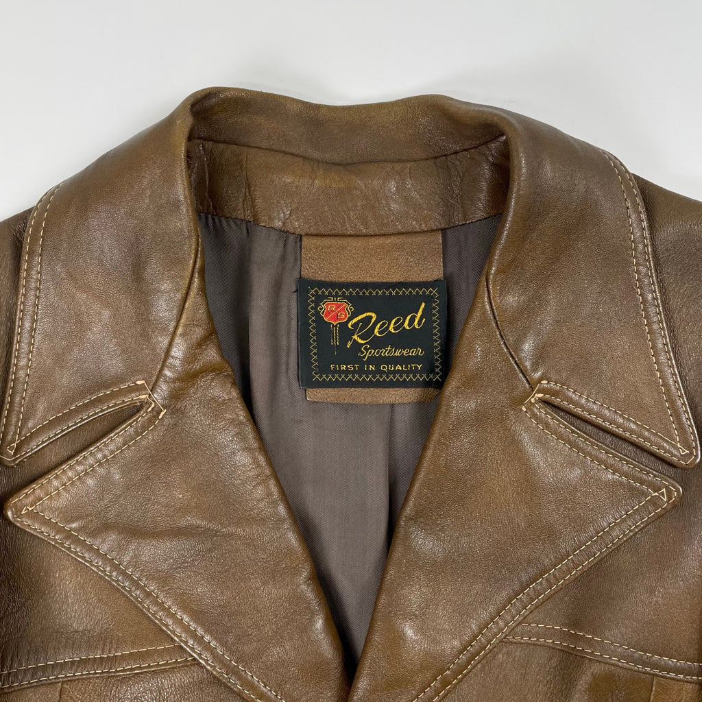 VINTAGE / 70s VINTAGE デザインレザージャケット カーコート SIZE:L程度