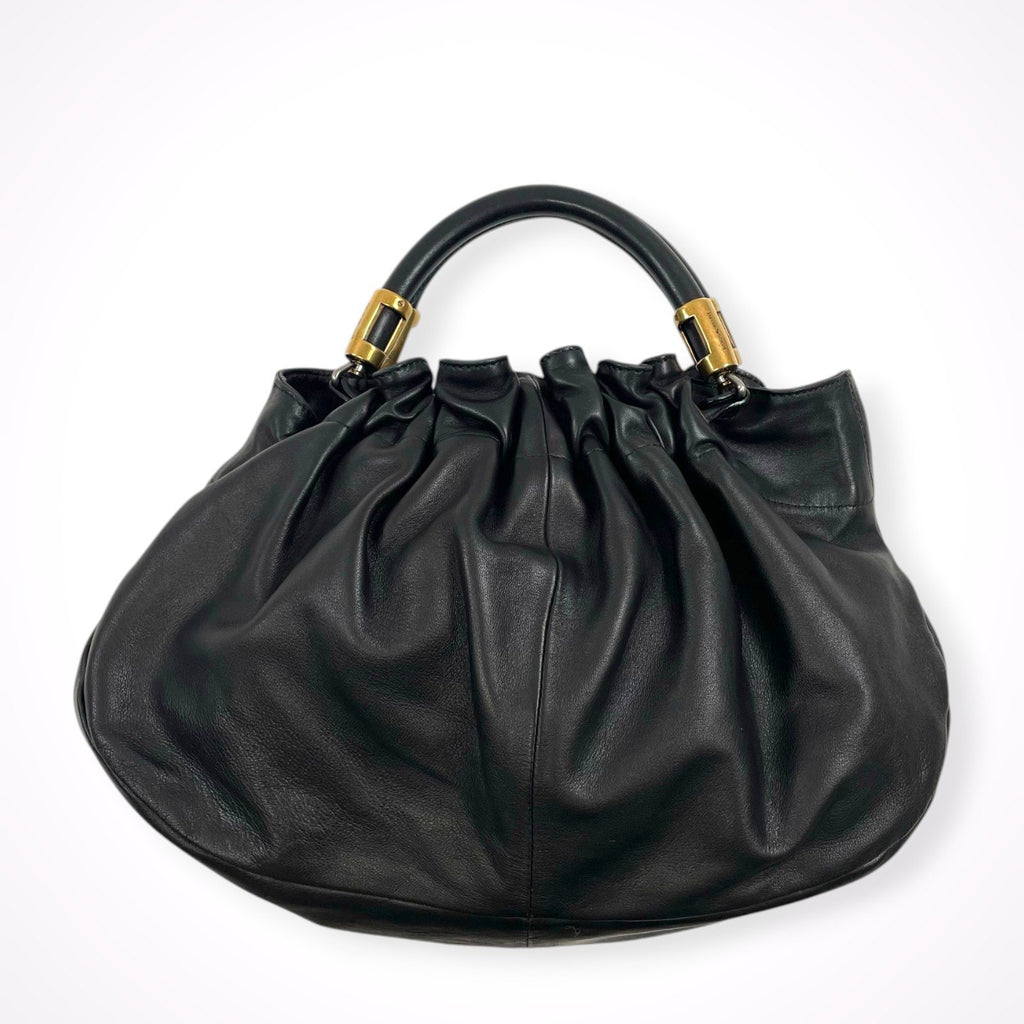 EMPORIO ARMANI / レザーボールハンドバッグ 参考定価：120,000程度