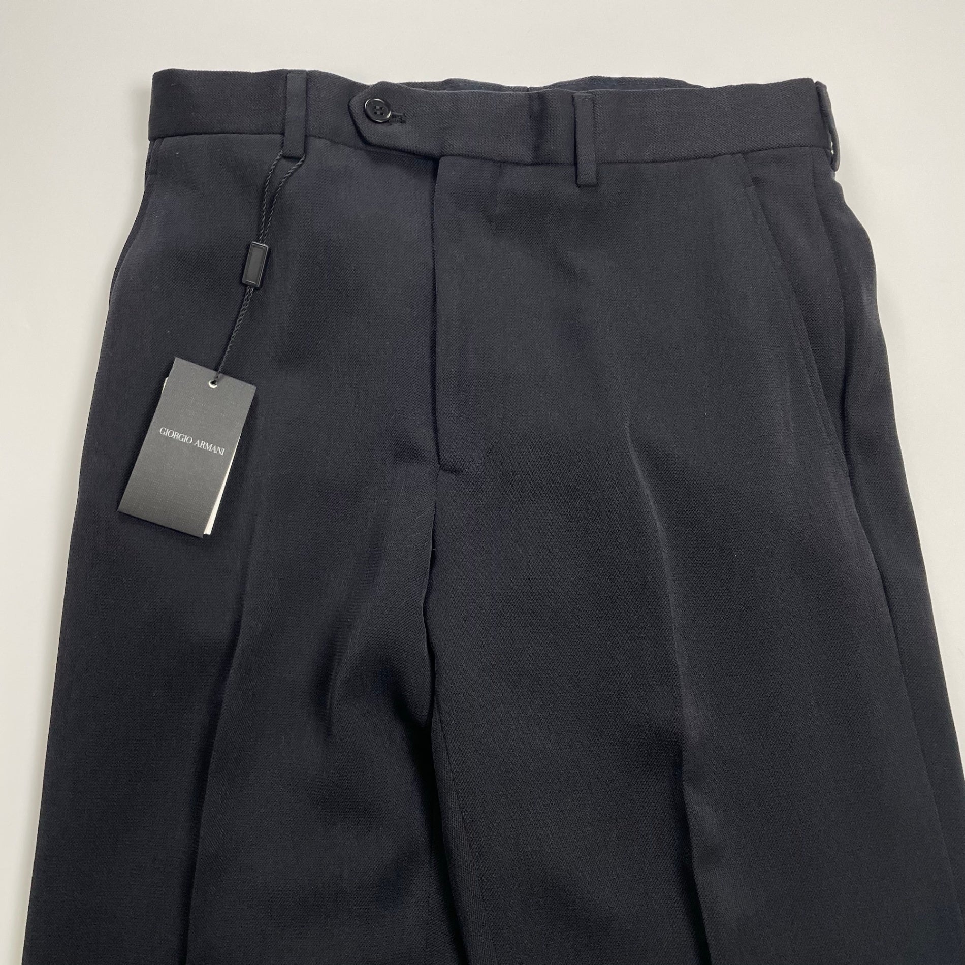 GIORGIO ARMANI ジョルジオ アルマーニ / キュプラMIXスラックス 黒タグ BORGO21製 未使用 SIZE:46