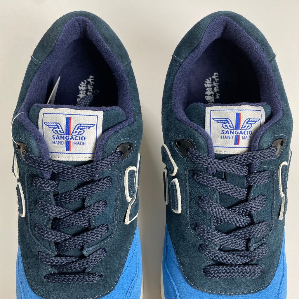 【未使用】 Sangacio サンガッチョ / BLUE × NAVY カウレザースニーカー 参考定価：24,000+tax SIZE:27cm