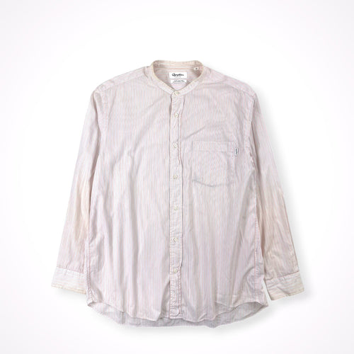 Gymphlex / バンドカラーオーバーシャツ ストライプ 参考定価：14,000+tax SIZE:M