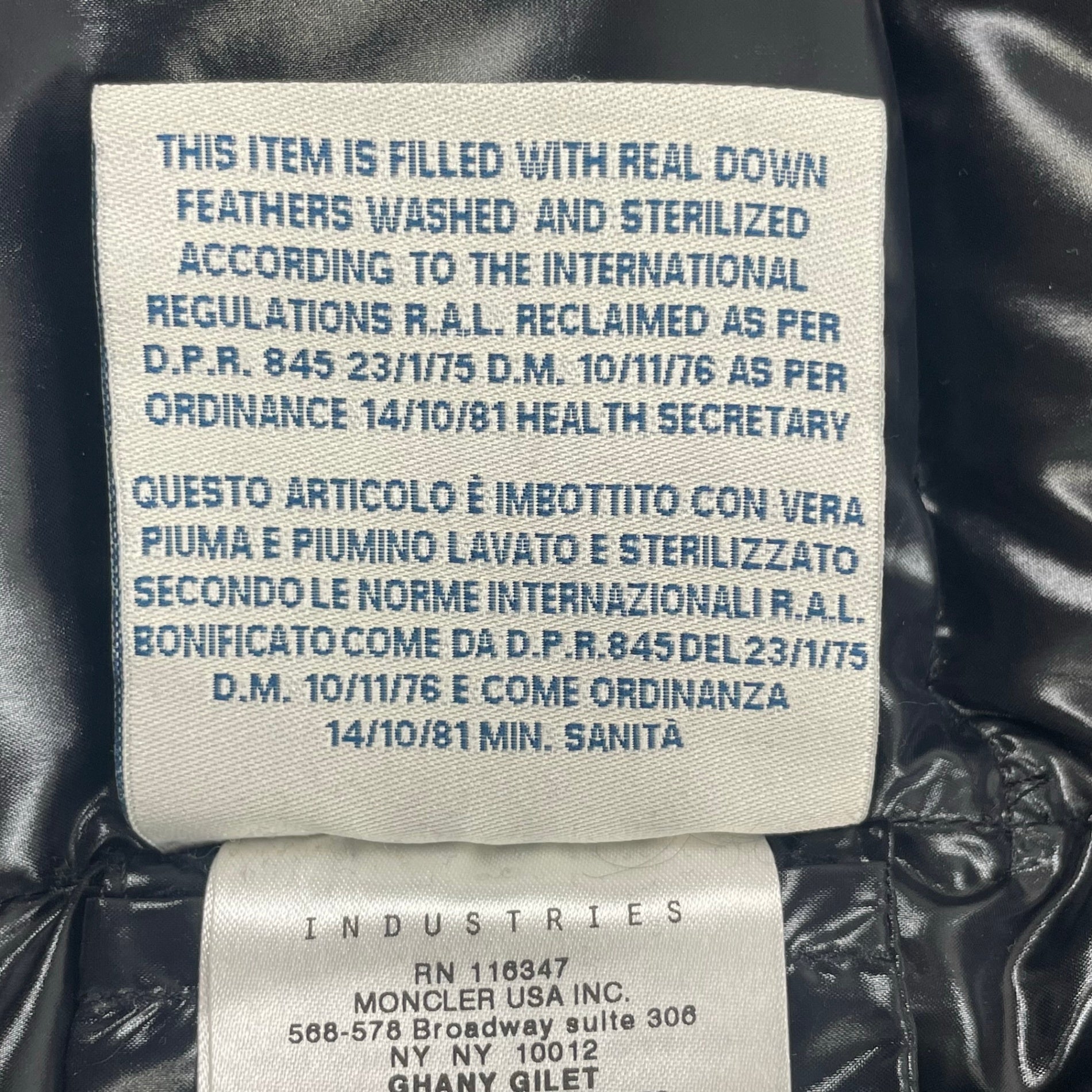 MONCLER モンクレール / GHANYダウンベスト 参考定価：145,000+tax SIZE:1