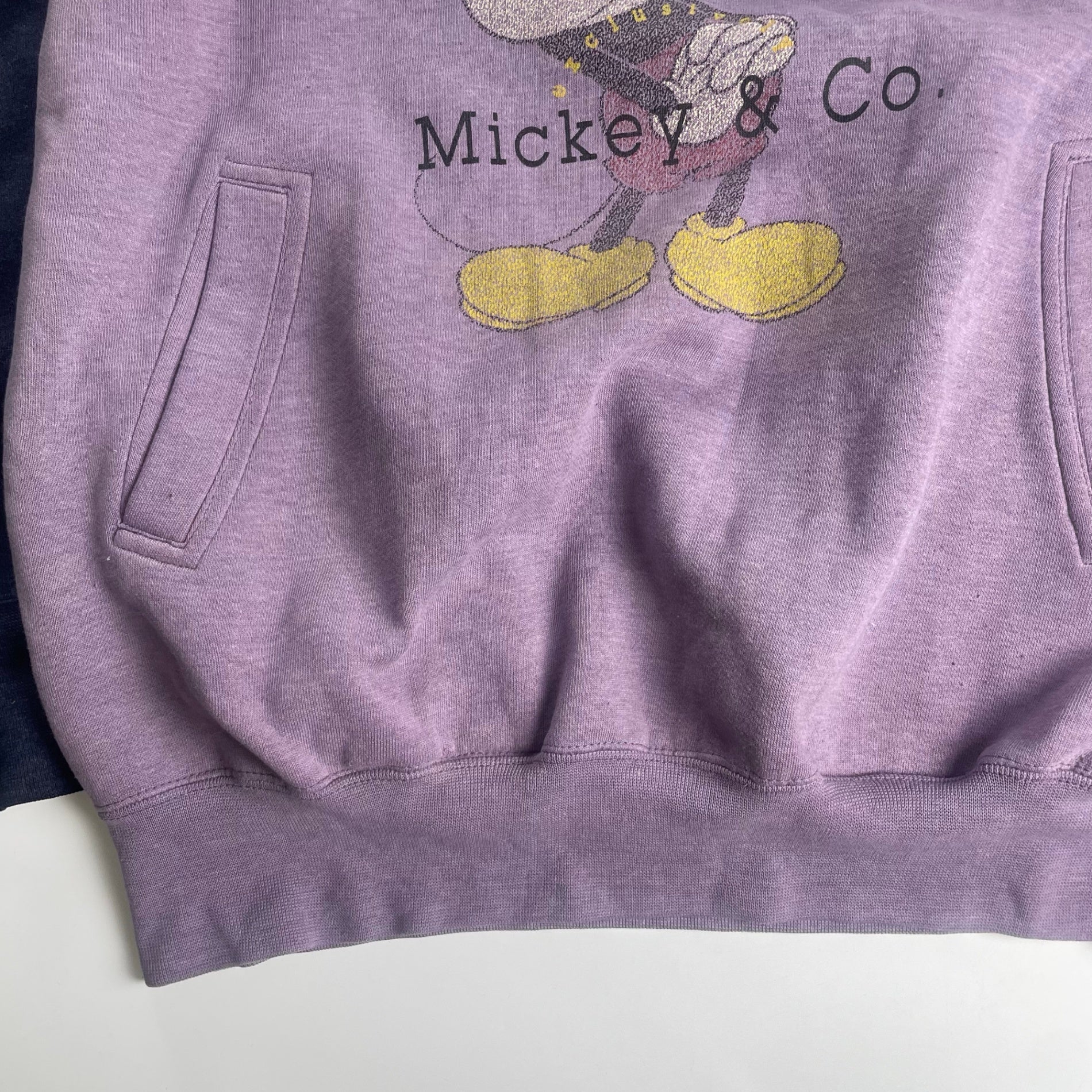 DISNEY＆CO × GENUS ディズニー ミッキー / 80s- ハーフジッププルオーバー パーカー パープル SIZE：L
