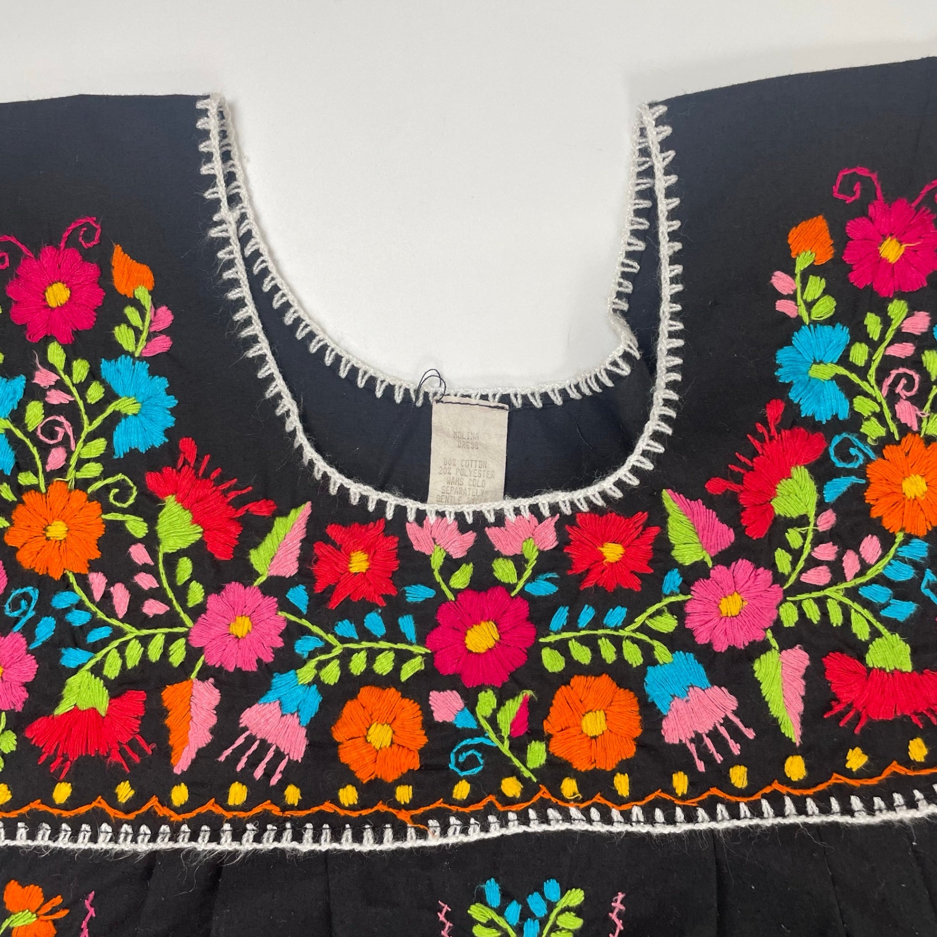 VINTAGE ヴィンテージ / 80s ヴィンテージ刺繍ワンピース 貫頭衣 SIZE：S