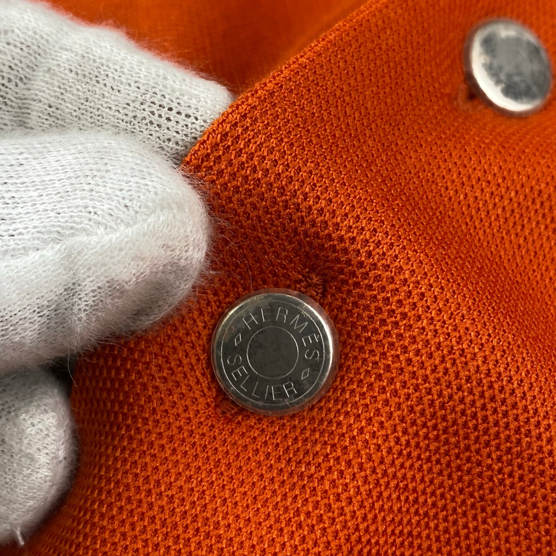 HERMES エルメス / セリエボタン ポロシャツ  SIZE：L