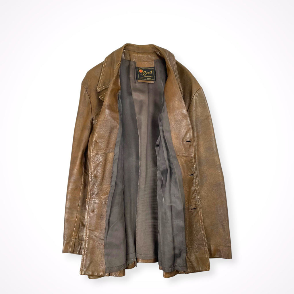 VINTAGE / 70s VINTAGE デザインレザージャケット カーコート SIZE:L程度