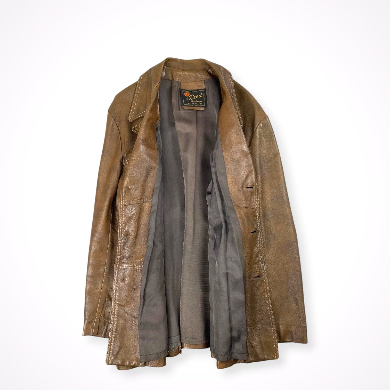 VINTAGE / 70s VINTAGE デザインレザージャケット カーコート SIZE:L程度