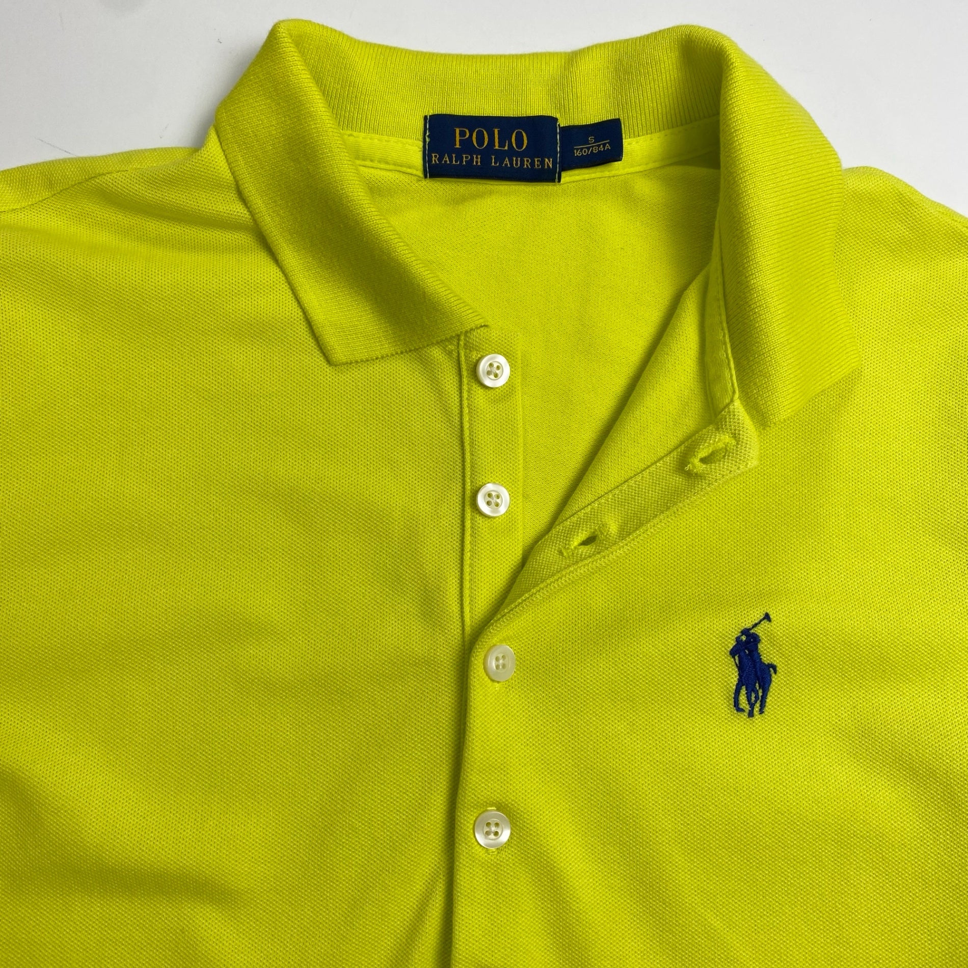 POLO RALPH LAUREN ポロ ラルフローレン / ポロシャツ ポニー付 イエロー 5つボタン 参考定価：20,000程度 SIZE：S