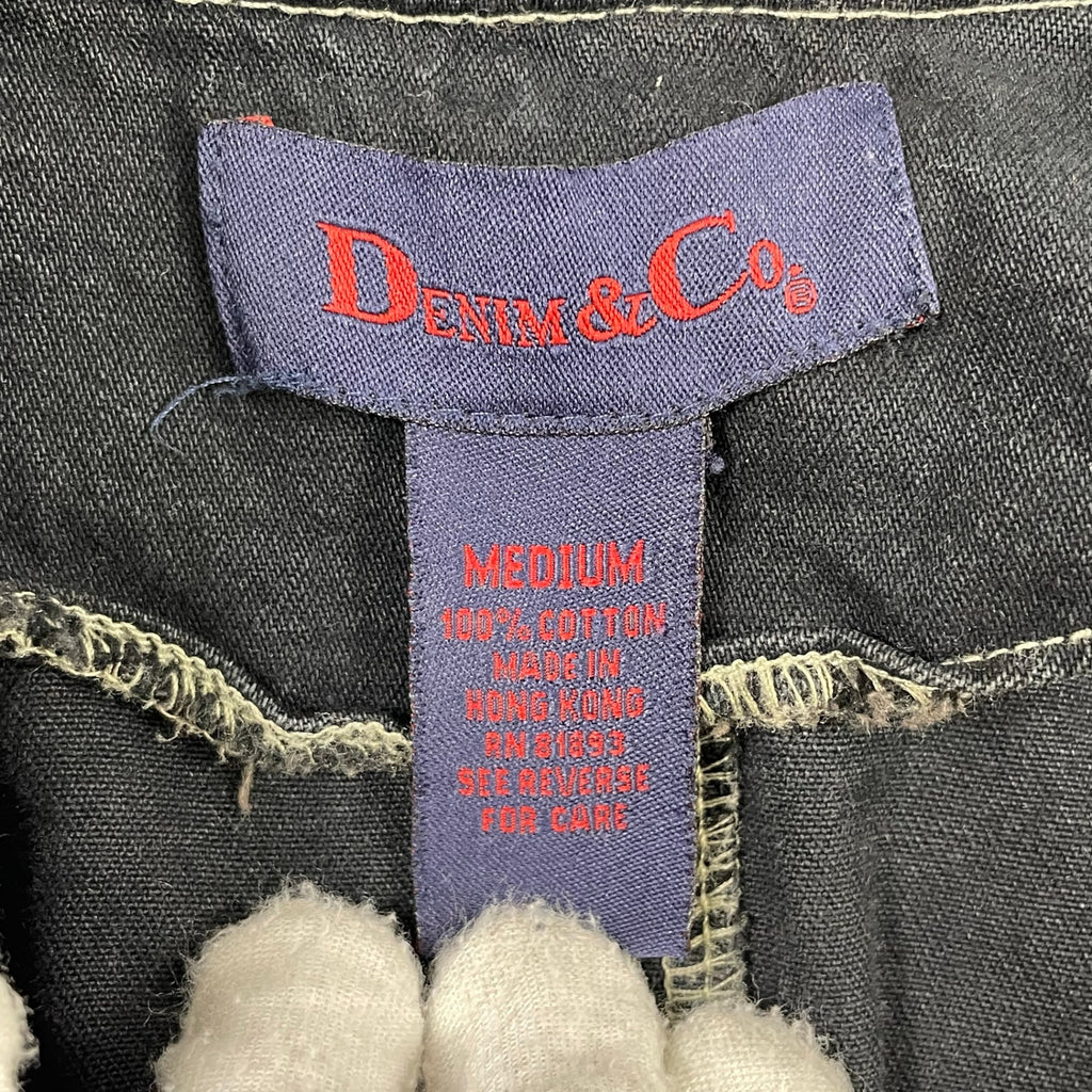 DENIM＆Co / ブラックデニムダッフルコート SIZE:M