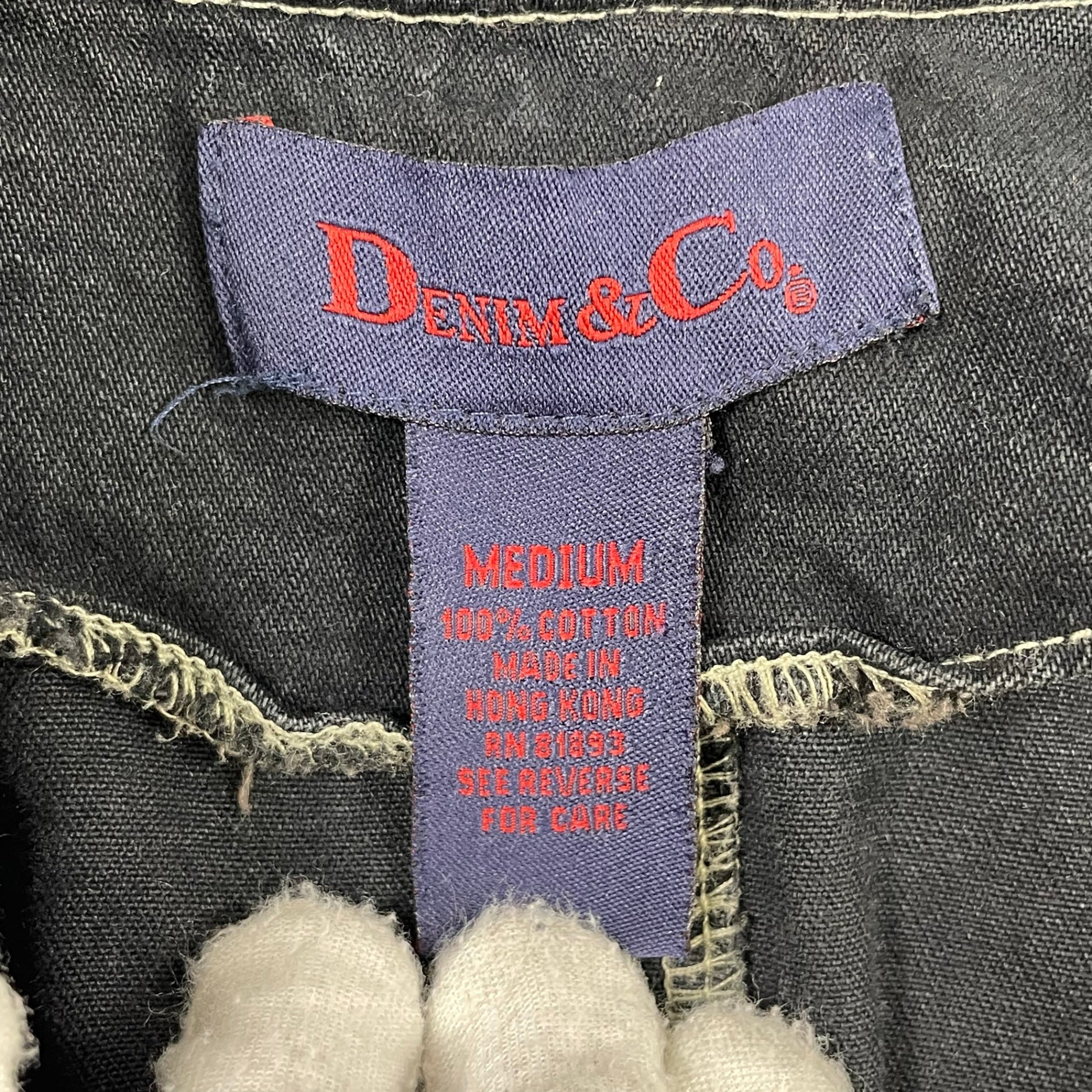 DENIM＆Co / ブラックデニムダッフルコート SIZE:M