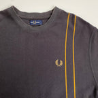 FRED PERRY フレッドペリー / ストライプピケTシャツ エンブレム刺繍 SIZE：M