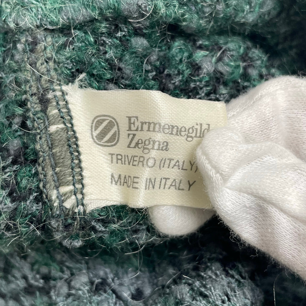 Euro Vintage ユーロヴィンテージ / ヴィンテージ モヘヤMIX アーガイルニット MADE IN ITALY SIZE：50