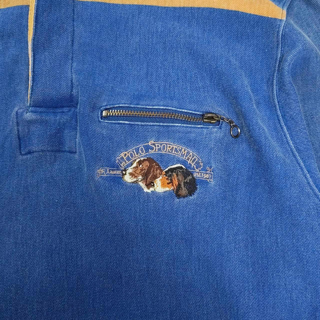 Polo by Rlaph Lauren ポロ バイ ラルフローレン / 90s ドッグ刺繍 POLO SPORTSMAN ラガーシャツ SIZE：M