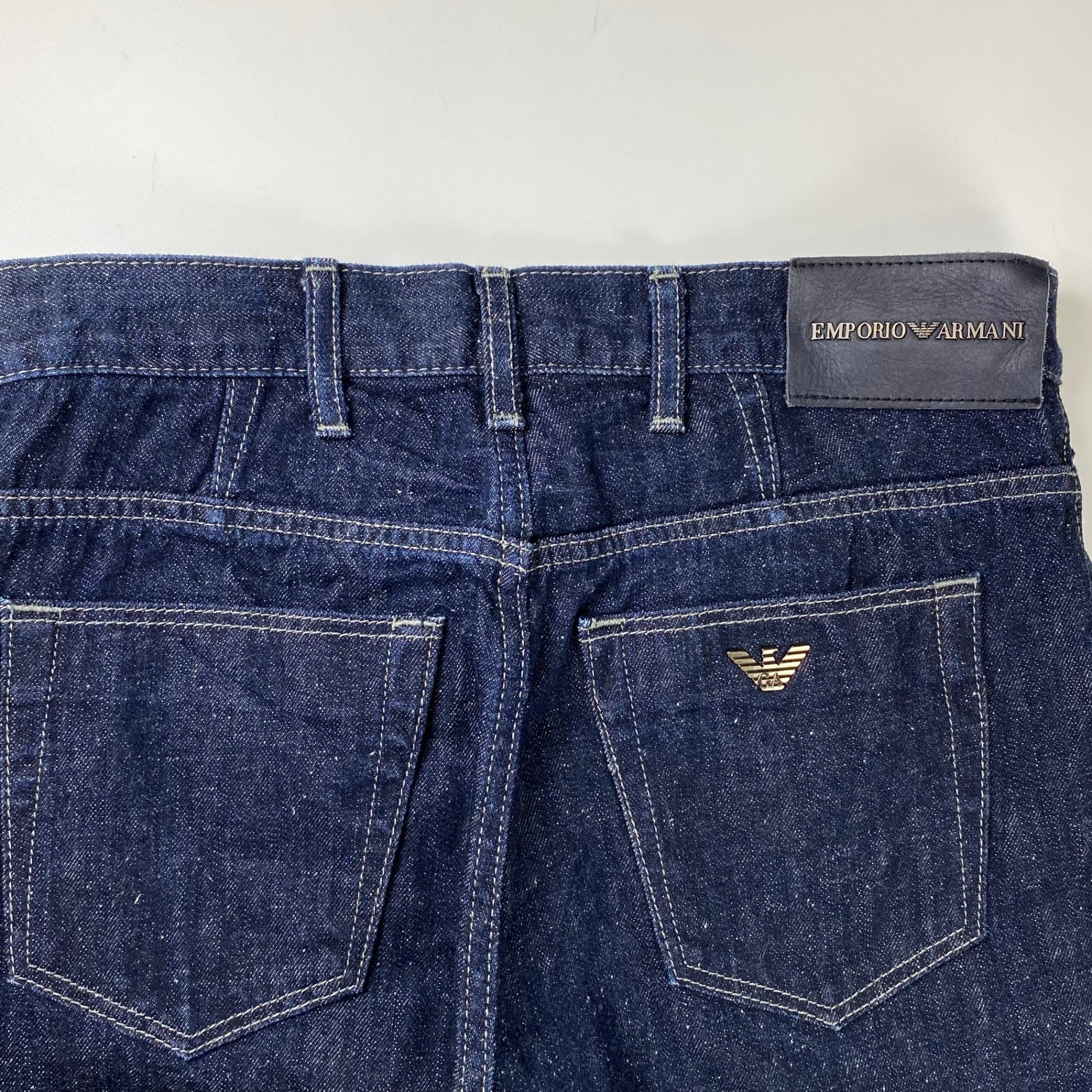 EMPORIO ARMANI エンポリオ アルマーニ / エンブレム デニムパンツ 裾ダブル SIZE：W30