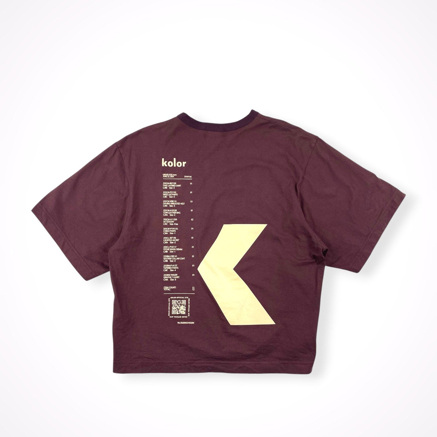 kolor / 25SS GrayTopsプリントTシャツ 参考定価：16,000+tax SIZE:1