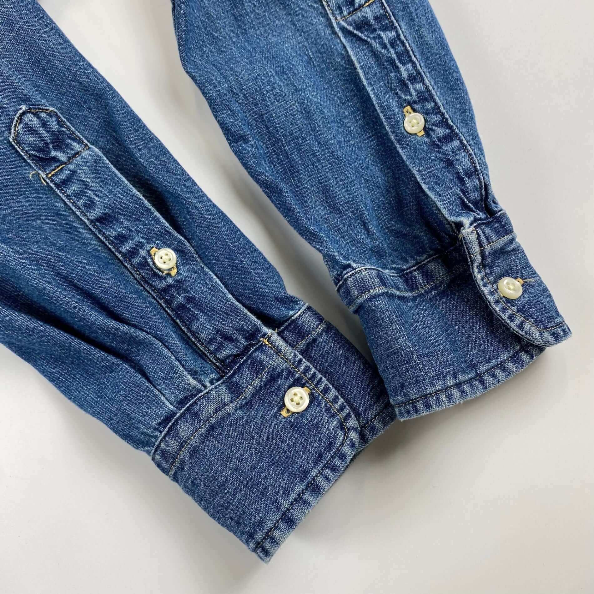 【美品】 RALPH LAUREN ラルフローレン / デニムシャツワンピース ボタンダウン SIZE:M