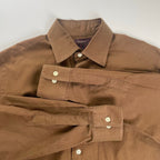 Yohji Yamamoto A.A.R ヨウジヤマモト アール / 90-00s 偏光 ボックスシルエットシャツ ブラウン 参考定価：16,000程度 SIZE：M