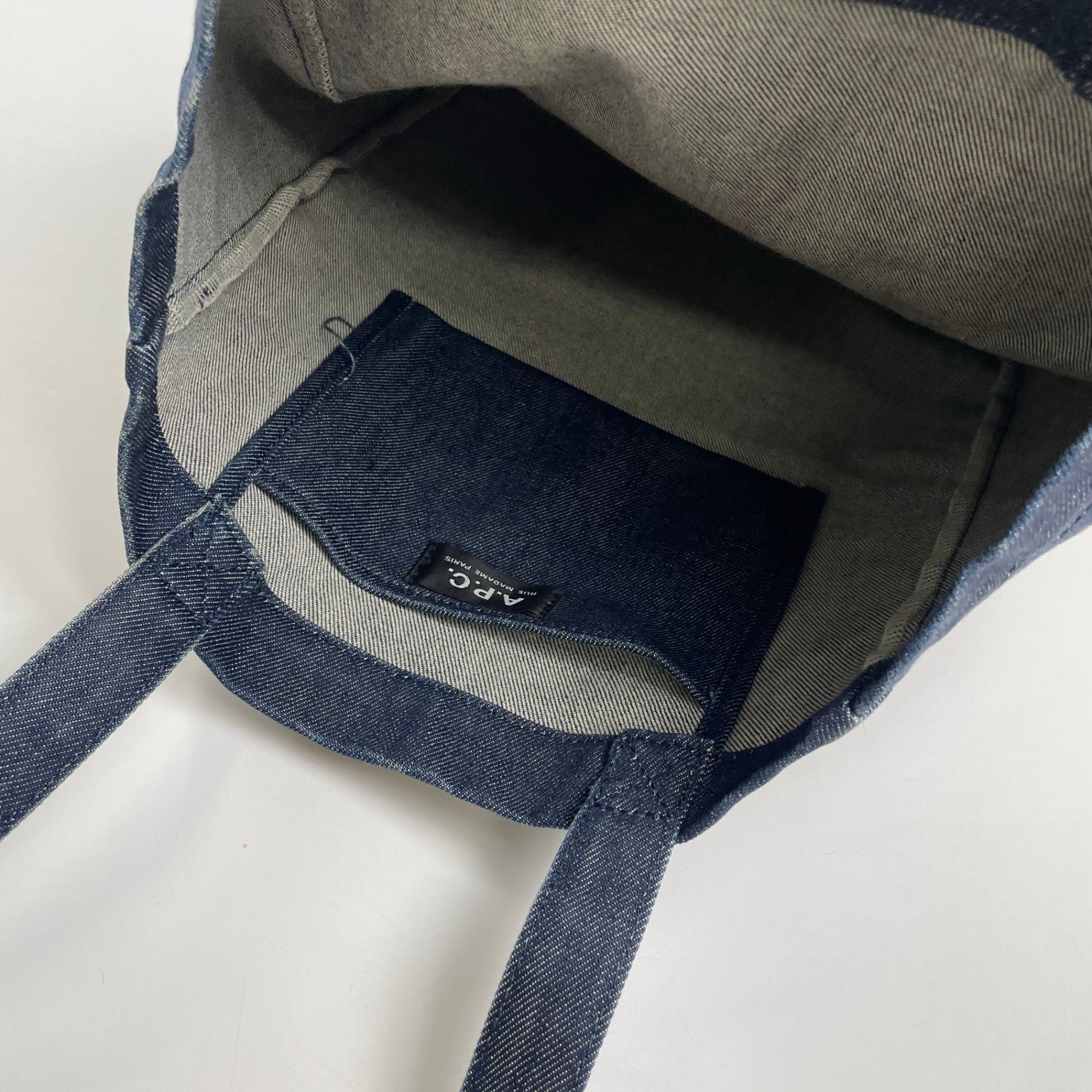 A.P.C. アーペーセー / Logo Print Denim Tote Bag デニムトートバッグ A4対応