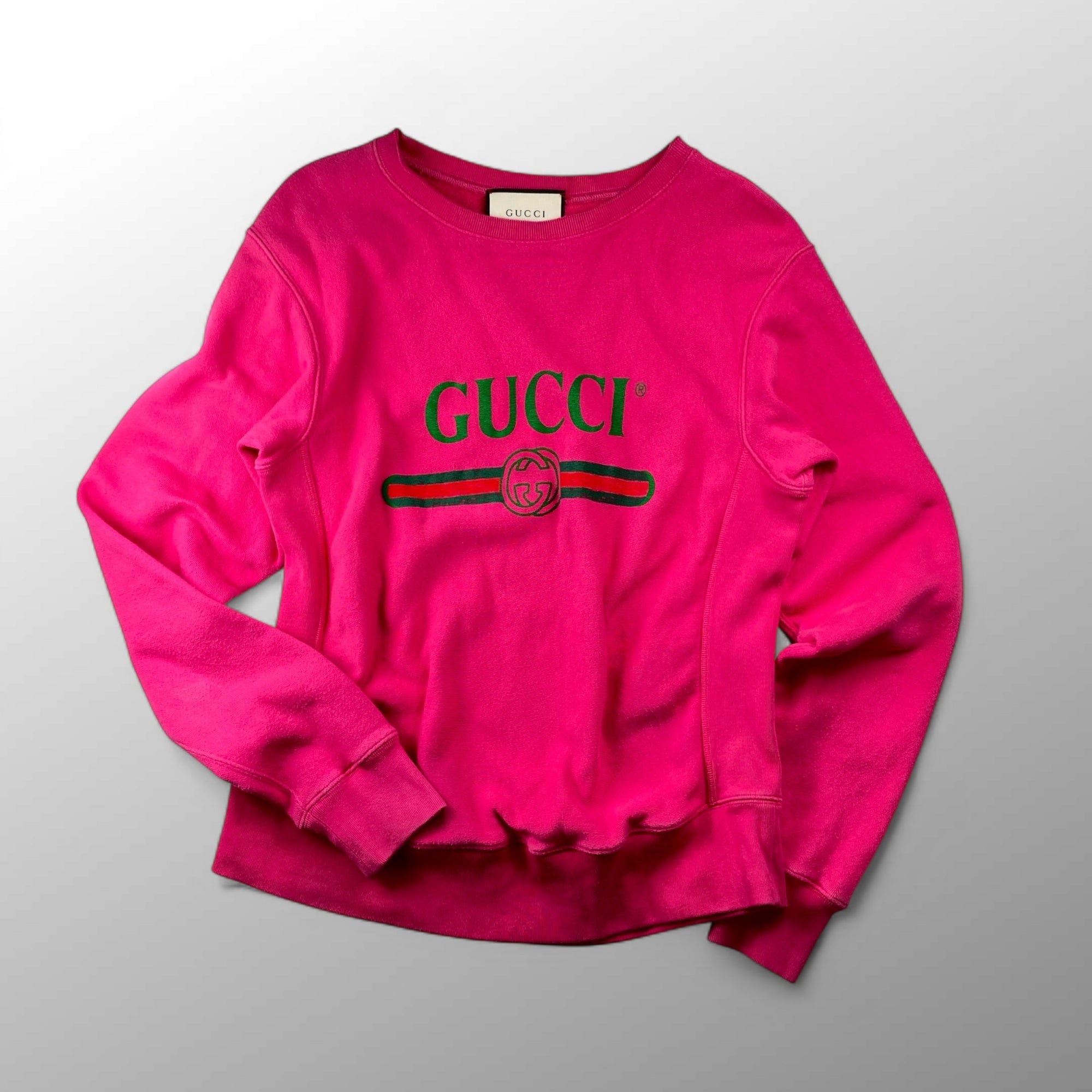 GUCCI グッチ / ヴィンテージロゴ プリント スウェット ダメージ加工 462018 SIZE：S