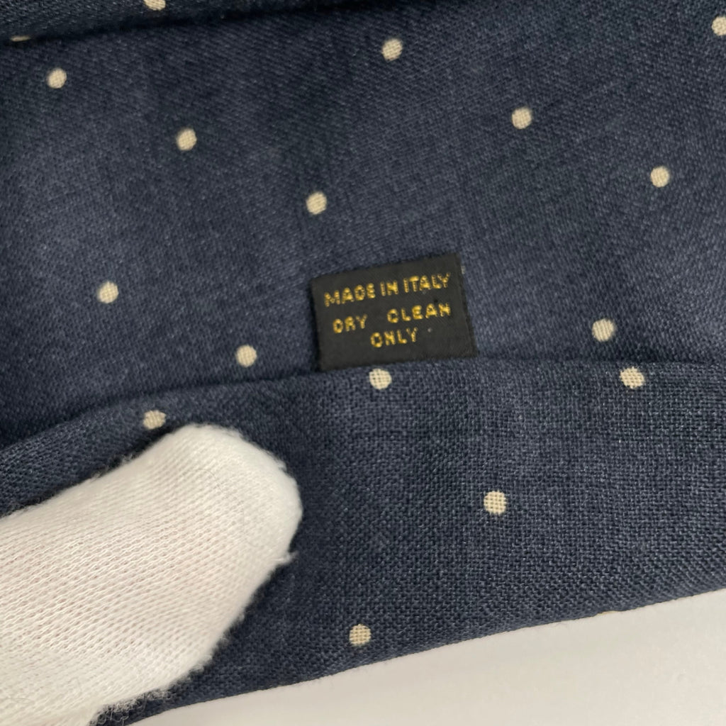 DRAKE'S ドレイクス / polka dot stall ウール×シルク ネイビー SIZE:167×44