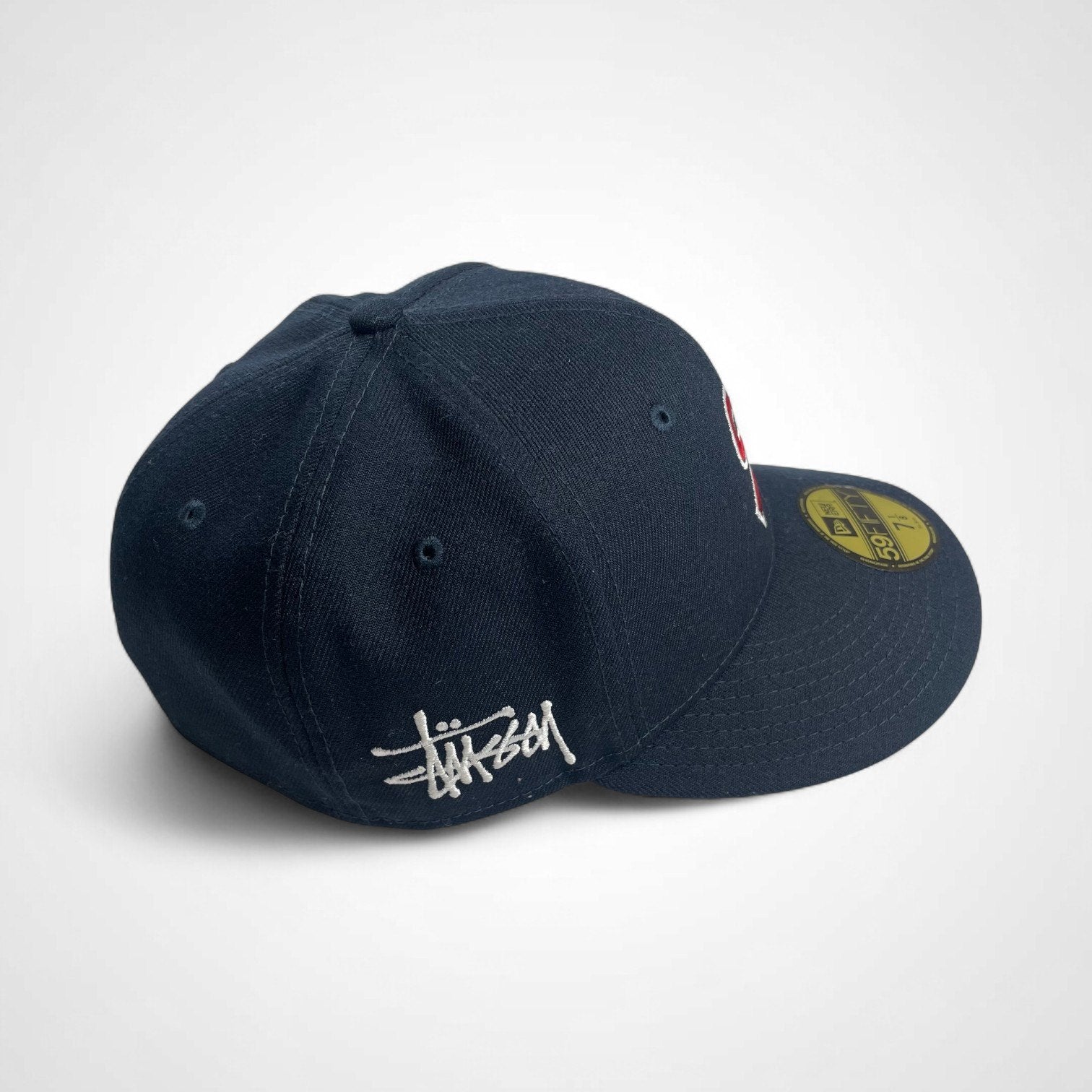 Stussy × Newera ステューシー ニューエラ / Sロゴ Wネーム キャップ レッド×ネイビー 極美品
