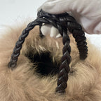 Leilian レリアン / レザー×ファーバケツバッグ ブラウン