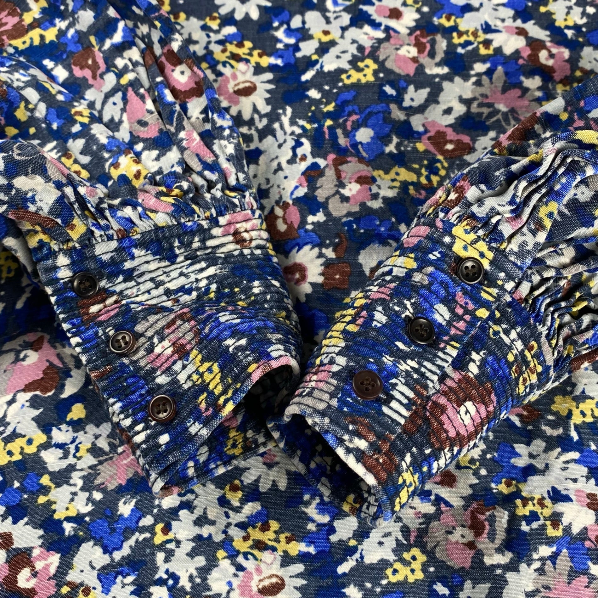 SOULEIADO ソレイアード / フラワープリント クロップドブラウス ボリュームスリーブ SIZE：36