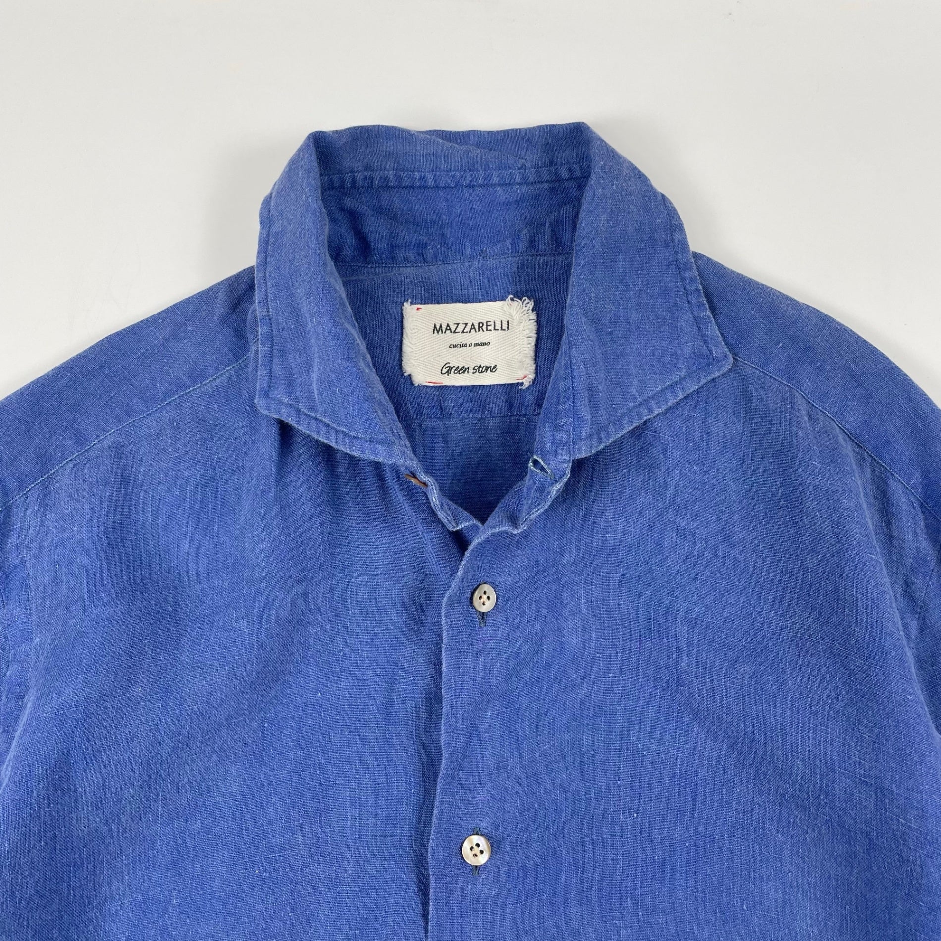 MAZZARELLI / リネンハンドフィニッシュシャツ 参考定価：40,000程度 SIZE:40
