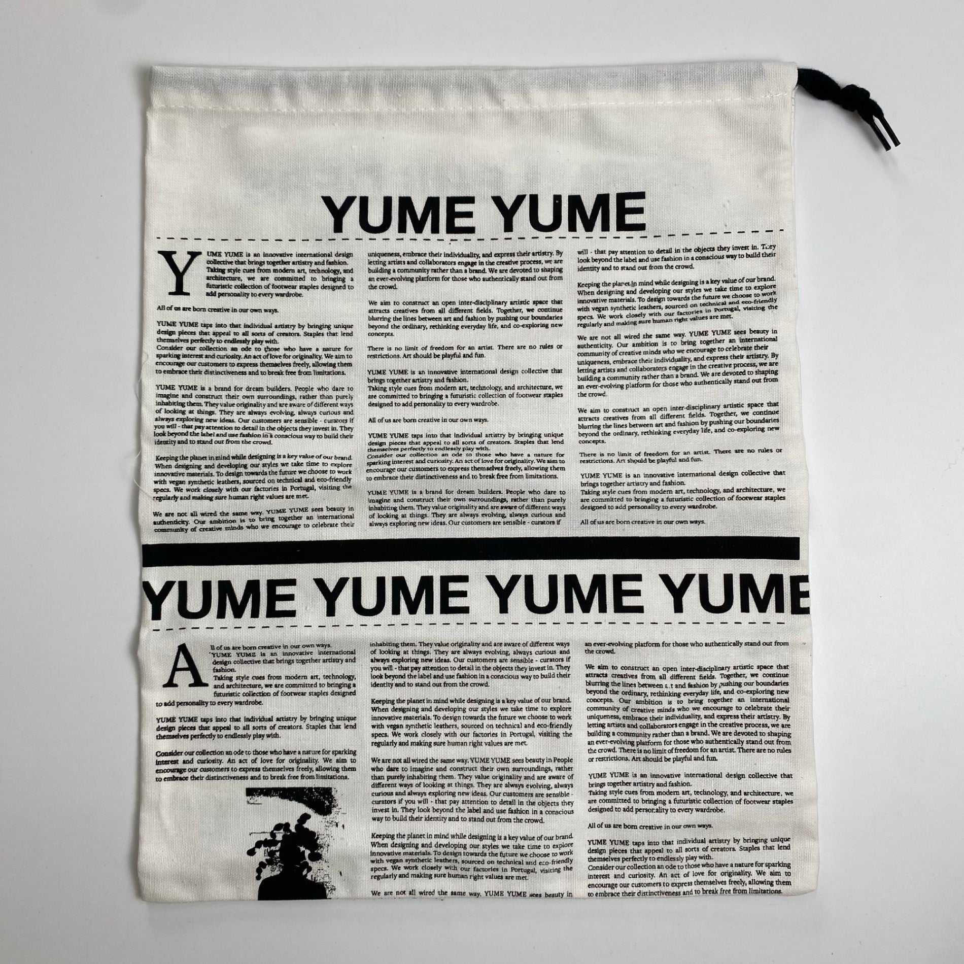 【箱・布袋付】 YUME YUME ユメユメ / TYRE SLIDE パイプサンダル ブラック 参考定価：21,000+tax SIZE:EU37(22.5-23cm程度)