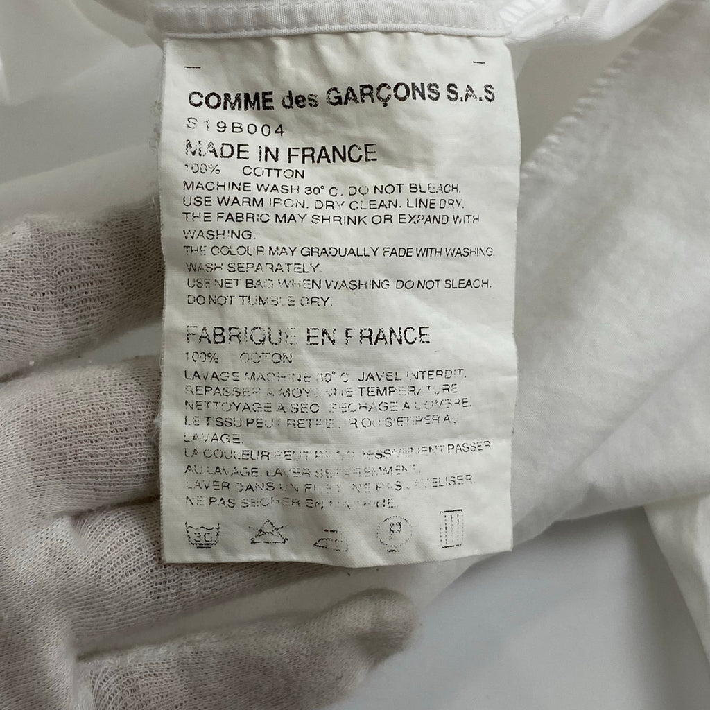 【フランス製】COMME des GARCONS COMME des GARCONS コムコム / Vネックギャザーブラウス SIZE：S